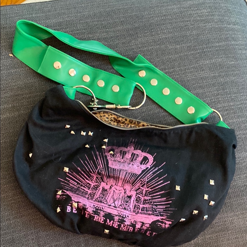 Vintage Parcel Black and Green Women's Bag